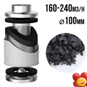 PRO-ECO VF - FILTR WĘGLOWY | fi 125mm, 160-240m3/h, h20cm, 1,6kg