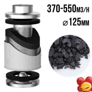 PRO-ECO VF - FILTR WĘGLOWY | fi 125mm, 370-550m3/h, h40cm, 3,6kg