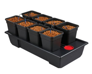 WILMA SMALL WIDE 8, KOMPLETNY SYSTEM HYDROPONICZNY, 8xDONICA 11L, 120x60xh22cm / 85L